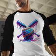 Neon Dripping Baseball And Bats Colorful Sports Art Baseball Raglan Shirt Neon Dripping Baseball And Bats Colorful Sports Art Baseball Raglan Shirt