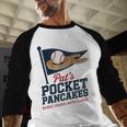 Pat's Pocket Pancakes Flag Baseball On Pancake Baseball Raglan Shirt Pat's Pocket Pancakes Flag Baseball On Pancake Baseball Raglan Shirt