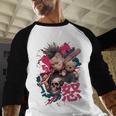 Punk Girl With Anger Kanji And Baseball Bat Baseball Raglan Shirt Punk Girl With Anger Kanji And Baseball Bat Baseball Raglan Shirt