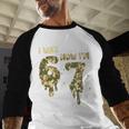 Retro I Was 6 Now I'm 7 Camo 67 Ice Cream Drip Baseball Baseball Raglan Shirt