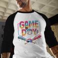Retro Game Day Baseball Ice Cream Drip For Men Boy Kids Baseball Raglan Shirt