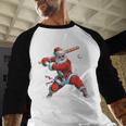 Santa Playing Baseball Christmas Candy Cane Fun Xmas Holiday Baseball Raglan Shirt Santa Playing Baseball Christmas Candy Cane Fun Xmas Holiday Baseball Raglan Shirt