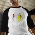 Senior Papa Class Of 2026 Baseball Softball Graduation Heart Baseball Raglan Shirt