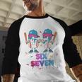 Six Seven Baseball Ice Cream Drip 6 7 Meme Gen Alpha Slang Baseball Raglan Shirt