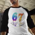 Six Seven Ice Cream Drip Cool Meme 67 Number Baseball Baseball Raglan Shirt