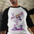 Skeleton Baseball Drip Boys Youth Kids Halloween Baseball Raglan Shirt