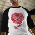 Sporty Rose Graphic With Baseball And Rugby Ball Petals Baseball Raglan Shirt