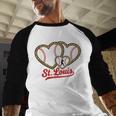 St Louis Leopard Heart Baseball Batter Boys Fan Baseball Raglan Shirt