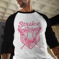 Strike Out Breast Cancer Baseball Drip For Boys Youth Baseball Raglan Shirt