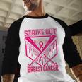 Strike Out Breast Cancer Baseball Ice Cream Drip Baseball Raglan Shirt Strike Out Breast Cancer Baseball Ice Cream Drip Baseball Raglan Shirt
