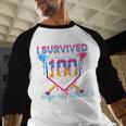 I Survived 100 Days Of School Baseball Boys Students Baseball Raglan Shirt I Survived 100 Days Of School Baseball Boys Students Baseball Raglan Shirt