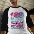 Survived 100 Days Of School Baseball Ice Cream Drip Boy Kids Baseball Raglan Shirt