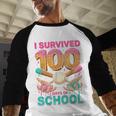 I Survived 100 Days Of School Baseball Ice Cream Drip Baseball Raglan Shirt