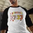 I Survived 6733 Days Of 4th Grade Baseball Football 100 Day Baseball Raglan Shirt