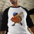 Turkey Baseball Thanksgiving Sports Humor Men Boy Kids Baseball Raglan Shirt