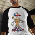 USA Patriotic Baseball Ice Cream Cone Freedom Baseball Raglan Shirt USA Patriotic Baseball Ice Cream Cone Freedom Baseball Raglan Shirt