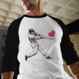 Valentines Baseball Batter Heart Player Silhouette Premium Tri-Blend Baseball Raglan Shirt