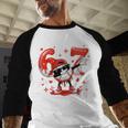 Valentines Day Six Seven Baseball 6 7 Meme Dab Heart Boys Baseball Raglan Shirt