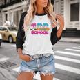 100 Days Of School Baseball Ice Cream Drip For Teacher Kid Baseball Raglan Shirt