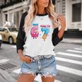 I Was 6 Now I'm 7 Birthday Baseball Drip For Boys Kid Baseball Raglan Shirt
