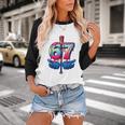 Baseball Bat Hands Drip 67 Six Seven Gen Alpha Slang Meme Baseball Raglan Shirt