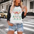 Baseball Christmas Ugly Sweater Santa Sport Men Kids Baseball Raglan Shirt