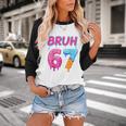 Baseball Ice Cream Drip Number 67 Player Or 67th Birthday Baseball Raglan Shirt