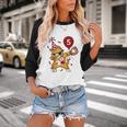 Dabbing Cool Cat Baseball 5th Birthday Baseball Raglan Shirt