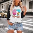 Six Seven 6-7 Baseball Ice Cream Drip 67 Meme Hands Baseball Raglan Shirt Six Seven 6-7 Baseball Ice Cream Drip 67 Meme Hands Baseball Raglan Shirt