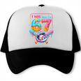 7th Birthday Boys I Was 6 Now I'm 7 Baseball Ice Cream Drip Trucker Cap