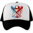American Baseball Drip Graffiti Ball And Bat Trucker Cap American Baseball Drip Graffiti Ball And Bat Trucker Cap