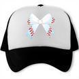 Baseball Bow Baseball Mom Women Baseball Mama Premium Trucker Cap Baseball Bow Baseball Mom Women Baseball Mama Premium Trucker Cap