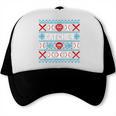 Baseball Catcher Ugly Christmas Sweater Pattern Sports Xmas Trucker Cap Baseball Catcher Ugly Christmas Sweater Pattern Sports Xmas Trucker Cap