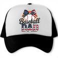 Baseball Dad American Flag Bow Sports Trucker Cap Baseball Dad American Flag Bow Sports Trucker Cap