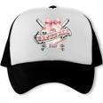Baseball Dad With Coquette Cute Bow Sport Season Trucker Cap
