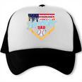 Baseball Dad Ice Cream Drip Father American Flag 4th Of July Trucker Cap