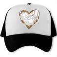 Baseball Dad Leopard Heart Baseball Lover Trucker Cap Baseball Dad Leopard Heart Baseball Lover Trucker Cap