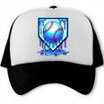 Baseball Drip Ice Cream Blue Glow Melt Ball Graphic Trucker Cap
