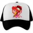 Baseball Heart Valentine Baseball Ice Cream Drip Boys Girls Trucker Cap Baseball Heart Valentine Baseball Ice Cream Drip Boys Girls Trucker Cap