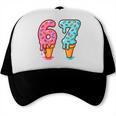Baseball Ice Cream Drip 6 7 Kids 67 Birthday Trucker Cap Baseball Ice Cream Drip 6 7 Kids 67 Birthday Trucker Cap