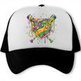 Baseball Mardi Gras Home Plate Ice Cream Drip Carnival Mask Trucker Cap Baseball Mardi Gras Home Plate Ice Cream Drip Carnival Mask Trucker Cap