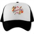 Baseball Mom With Garden Flowers Trucker Cap