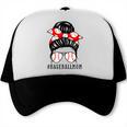Baseball Mom Leopard Messy Bun Game Day Trucker Cap