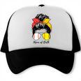 Baseball Mom Softball Mom Of Both Messy Bun Mother's Day Trucker Cap