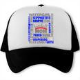 Baseball Mom Traits For Great Mothers Grey And Blue Trucker Cap