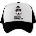 Baseball Momster Messy Bun Skull Mom For Women Halloween Trucker Cap Baseball Momster Messy Bun Skull Mom For Women Halloween Trucker Cap