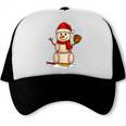 Baseball Snowman Merry Christmas Holiday Sports Xmas Pajamas Trucker Cap