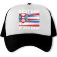 Best Dad Coach Ever Baseball Dad American Flag 4th Of July Trucker Cap Best Dad Coach Ever Baseball Dad American Flag 4th Of July Trucker Cap