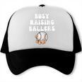 Busy Raising Ballers Baseball Mom Groovy Mother Day Trucker Cap Busy Raising Ballers Baseball Mom Groovy Mother Day Trucker Cap