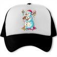 Christmas Baseball Snowman Drip For Boys Men Girls Women Trucker Cap